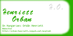 henriett orban business card