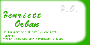 henriett orban business card